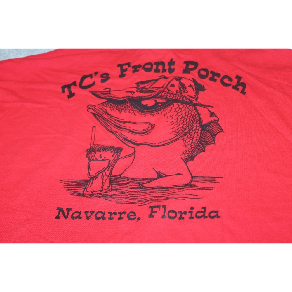 TC Front Porch Size XL Souvenir Graphic Tee T-shirt Navarre Florida Dinking Fish